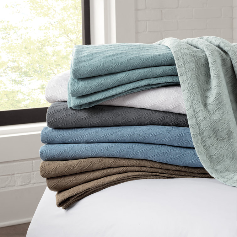 Latitude Run Eucalyptus Cotton Blend Blanket Wayfair